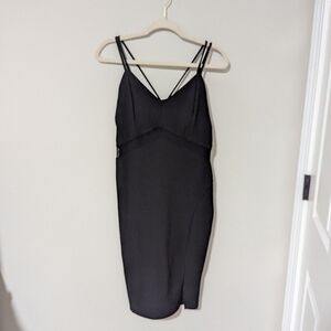 Charlotte Russe Black ribbed bodycon Sz L